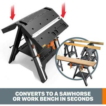 WORX WX051 Pegasus Work Table & Sawhorse - Portable