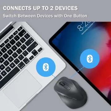 ELECOM Bluetooth Ergonomic Mouse with Silent Clicks and Customizable Buttons