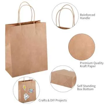 TOMNK 90pcs Brown Paper Bags for Gifts and Crafts