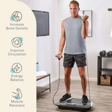 Lifepro Waver Vibration Plate Exercise Machine – High-Intensity Vibration for Muscle Activation, Full-Body Workout Vibrating Platform with Loop Bands, Fitness Equipment for Strength Toning & Fat Loss