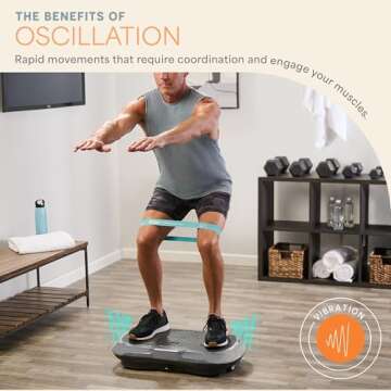 Lifepro Waver Vibration Plate Exercise Machine – High-Intensity Vibration for Muscle Activation, Full-Body Workout Vibrating Platform with Loop Bands, Fitness Equipment for Strength Toning & Fat Loss