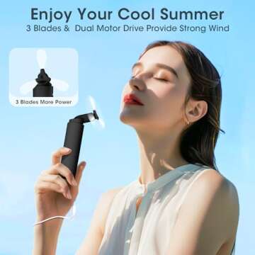 Andwing Handheld Fan Rechargeable, Mini Portable Fan Small Hand Fan, 3000mAh Battery Operated 22Hrs+...