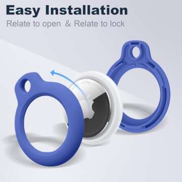 【2 Pack】 MOLOSLEEVE Airtag Holder Air Tag Case with Keychain, Anti-Scratch Airtags Key Chain for...