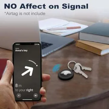 【2 Pack】 MOLOSLEEVE Airtag Holder Air Tag Case with Keychain, Anti-Scratch Airtags Key Chain for Apple Air Tags, Airtag Accessories for GPS Item Finder Tracker, Black+Blue