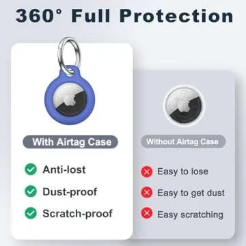 【2 Pack】 MOLOSLEEVE Airtag Holder Air Tag Case with Keychain, Anti-Scratch Airtags Key Chain for Apple Air Tags, Airtag Accessories for GPS Item Finder Tracker, Black+Blue