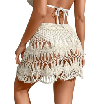 Stylish MakeMeChic Crochet Beach Skirt Cover Up For Summer