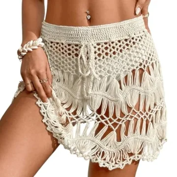 Stylish MakeMeChic Crochet Beach Skirt Cover Up For Summer