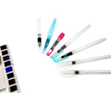 OOKU Watercolor Brush Pens - Set of 7 Multi-Purpose Watercolor Pens Refillable, Artist Grade Watercolor Brushes for Water Color Painting, Lettering | Art Watercolor Paint Brushes for Kids Adults