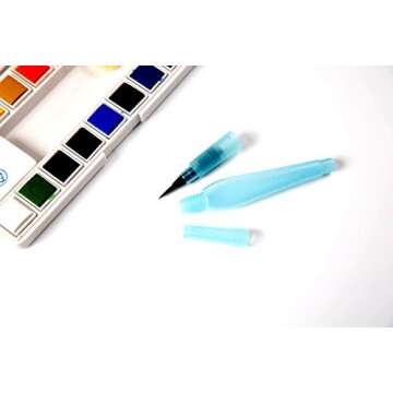 OOKU Watercolor Brush Pens - Set of 7 Multi-Purpose Watercolor Pens Refillable, Artist Grade Watercolor Brushes for Water Color Painting, Lettering | Art Watercolor Paint Brushes for Kids Adults