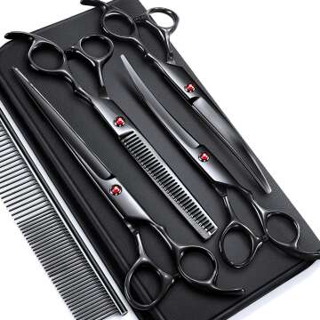 Gimars 7" Dog Grooming Scissors Set - Professional Kit