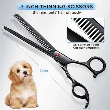 Gimars 7" Dog Grooming Scissors Set - Professional Kit