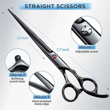 Gimars 7" Dog Grooming Scissors Set - Professional Kit