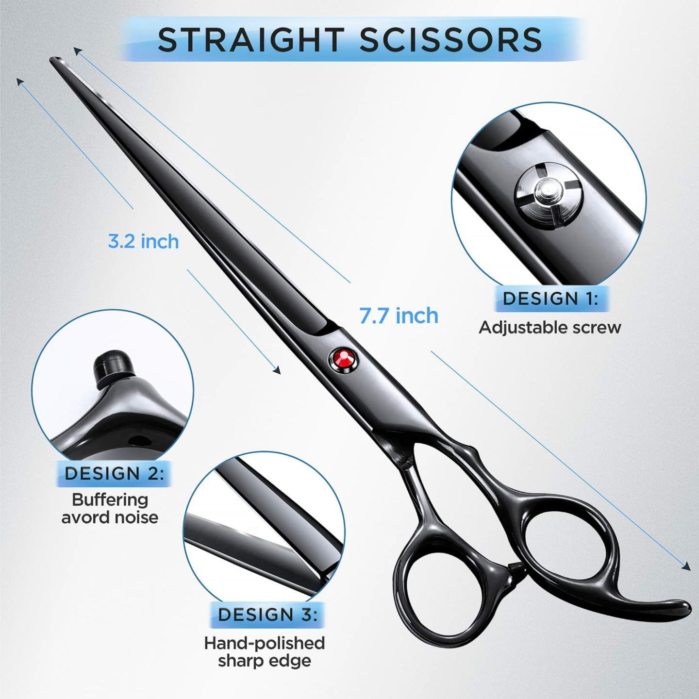Gimars 7" Dog Grooming Scissors Set - Professional Kit