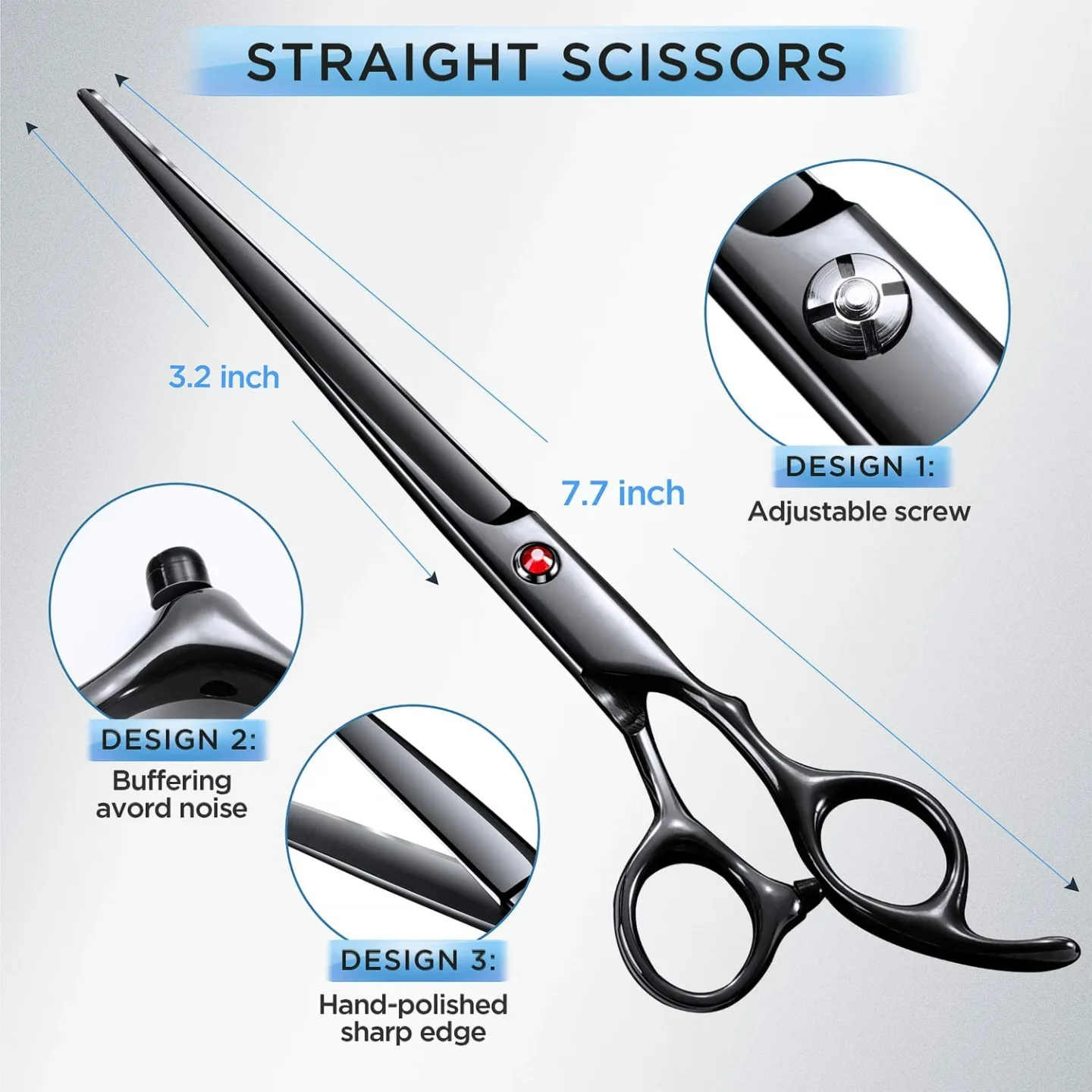 Gimars 7" Dog Grooming Scissors Set - Professional Kit
