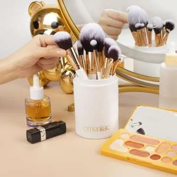 OMANIAC Makeup Brush Set - 12 Premium Professional Brushes with Case