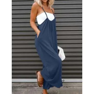 DEEP SELF Womens Summer Wide Leg Casual Jumpsuit