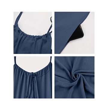 DEEP SELF Womens Summer Wide Leg Casual Jumpsuit