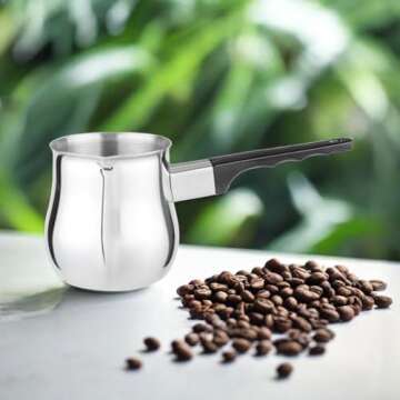 Cuisinox 13 Ounce Turkish Cezve Coffee Pot for Brewing Delightful Coffee