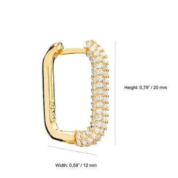 Elegant Square Hoop Earrings - Gold Plated Sterling Silver