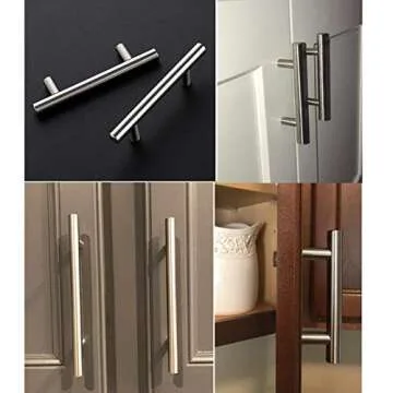 Gobrico 30 Pack Satin Nickel Cabinet Pulls Stainless Steel Kitchen Handles
