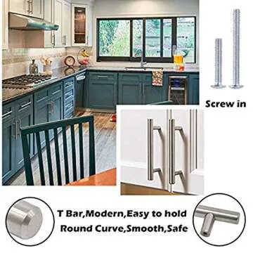 Gobrico Satin Nickel Cabinet Handles - Durable Elegant Design