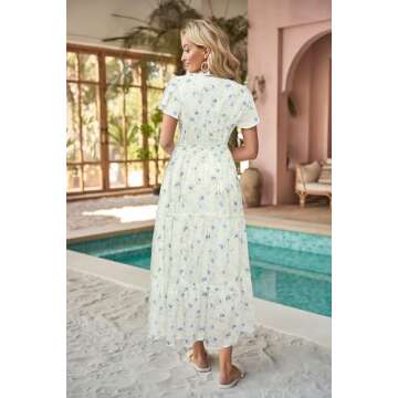 VOTEPRETTY Floral Maxi Dress for Summer Weddings & Beach