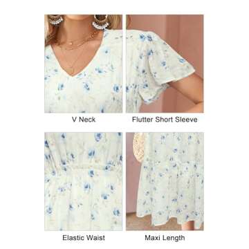 VOTEPRETTY Floral Maxi Dress for Summer Weddings & Beach