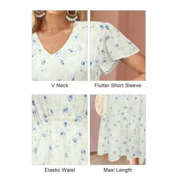 VOTEPRETTY Floral Maxi Dress for Summer Weddings & Beach