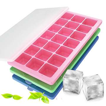 Korlon Silicone Ice Trays with Lid - Easy Release Maker