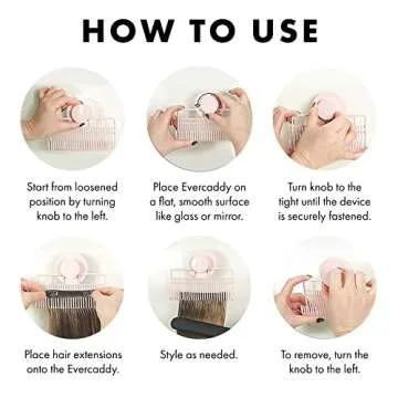 Evercaddy by Everlong, Portable Holding Caddy that Stores Washes Styles and Secures 100% Human Hair Extensions - Works for Clip-ins Halos & Wefts Black