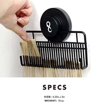 Evercaddy by Everlong, Portable Holding Caddy that Stores Washes Styles and Secures 100% Human Hair Extensions - Works for Clip-ins Halos & Wefts Black