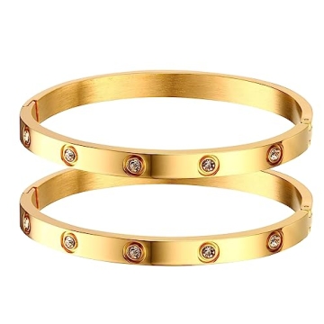 18K Gold Plated Love Bracelets for Women Elegant Gift