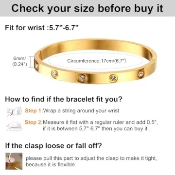 18K Gold Plated Love Bracelets for Women Elegant Gift