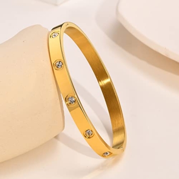 18K Gold Plated Love Bracelets for Women Elegant Gift