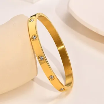 18K Gold Plated Love Bracelets for Women Elegant Gift