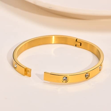 18K Gold Plated Love Bracelets for Women Elegant Gift