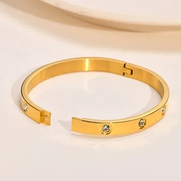 18K Gold Plated Love Bracelets for Women Elegant Gift