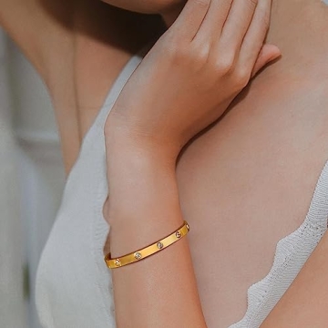 18K Gold Plated Love Bracelets for Women Elegant Gift