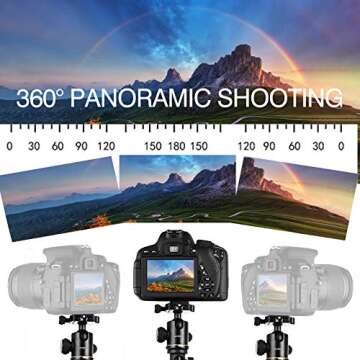 Andoer Lightweight 78.7" Camera Tripod with 360° Head