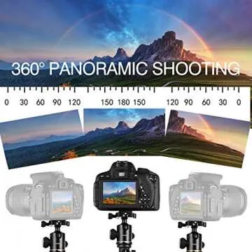 Andoer Lightweight 78.7" Camera Tripod with 360° Head