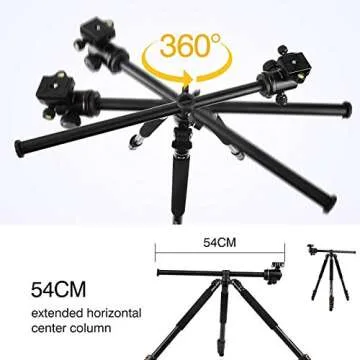 Andoer Lightweight 78.7" Camera Tripod with 360° Head