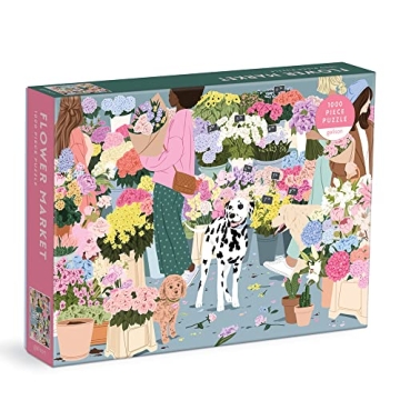 Galison Flower Market 1000 Piece Puzzle - Vibrant & Eco-Friendly Challenge for All Ages
