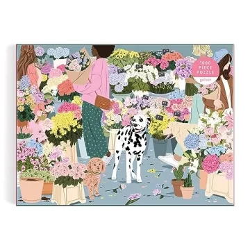 Flower Market 1000 Piece Puzzle - Vibrant & Eco-Friendly Gift