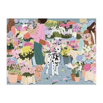 Flower Market 1000 Piece Puzzle - Vibrant & Eco-Friendly Gift