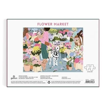 Flower Market 1000 Piece Puzzle - Vibrant & Eco-Friendly Gift