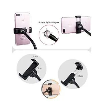 Smarlf Selfie Ring Light with Cell Phone Holder Stand for YouTube Video, 2-Light Mode, 360 Degree Rotating Flexible Arm