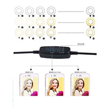 Smarlf Selfie Ring Light with Cell Phone Holder Stand for YouTube Video, 2-Light Mode, 360 Degree Rotating Flexible Arm