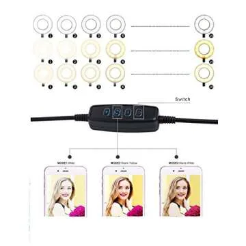 Smarlf Selfie Ring Light with Cell Phone Holder Stand for YouTube Video, 2-Light Mode, 360 Degree Rotating Flexible Arm