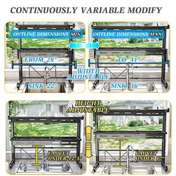SAYZH Adjustable Over-Sink Dish Drying Rack Compact Kitchens