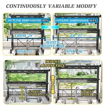 SAYZH Adjustable Over-Sink Dish Drying Rack Compact Kitchens
